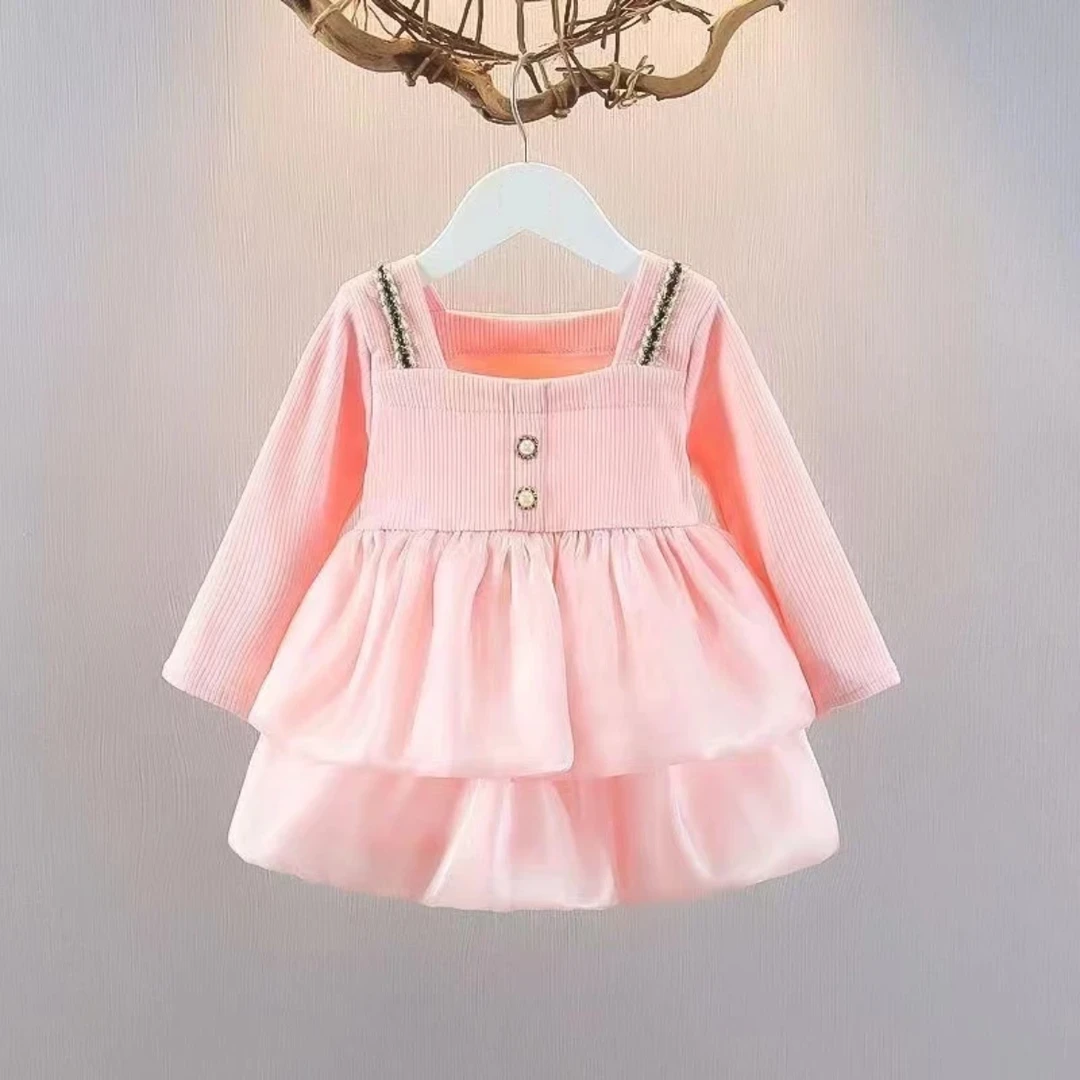 暮云纱公主裙春秋款洋气女宝长袖小童宝宝礼服蛋糕裙