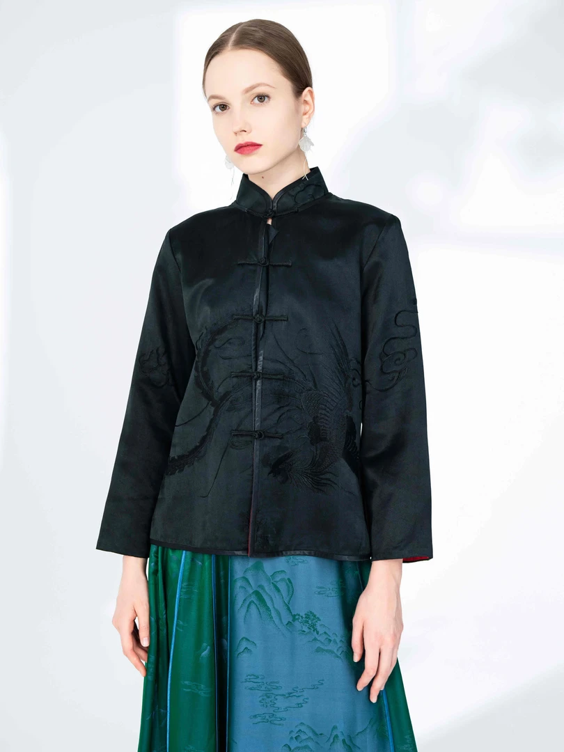 『龙凤呈祥』no退no换！看清楚下单！墨绣长袖外套日常通勤出游中国风