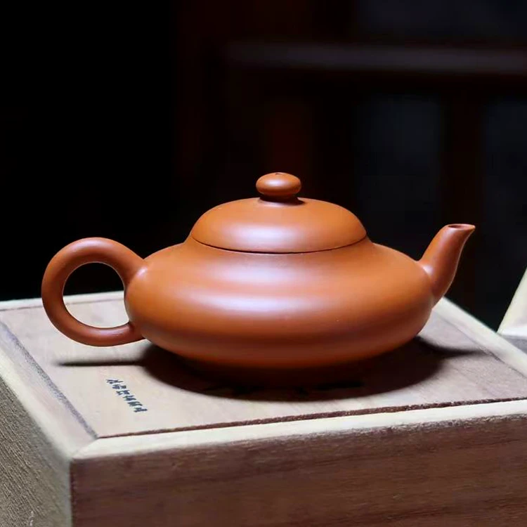 江南汀窑【枞罐系列】三孔虚扁·潮州手拉壶·紫砂壶·慕古匠师