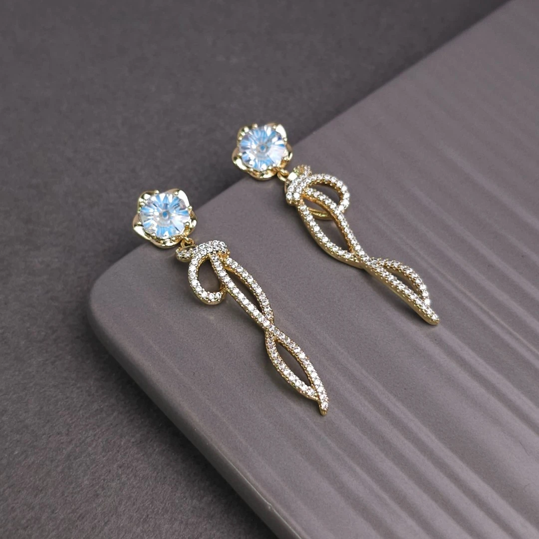 XUPING/旭平首饰 合金合成锆石耳饰 618撒花耳饰GDJ X000725821