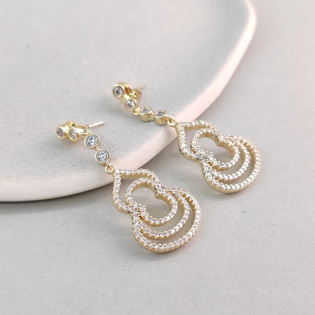 XUPING/旭平首饰 合金合成锆石耳饰 【潘生福利】气质GD X000846376