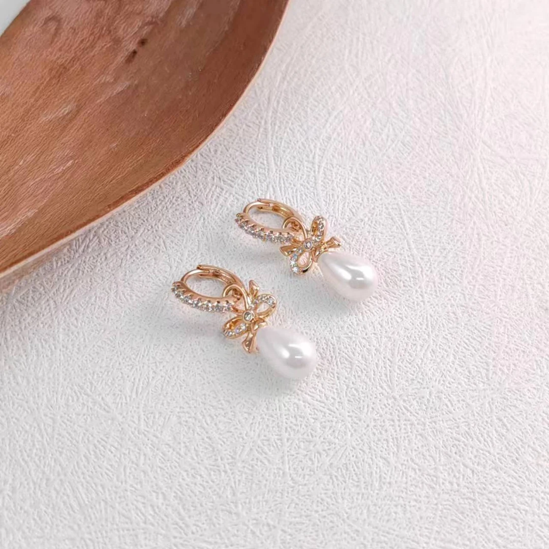 XUPING/旭平首饰 合金仿珍珠耳饰 秋冬上新蝴蝶结 GDX X000916780