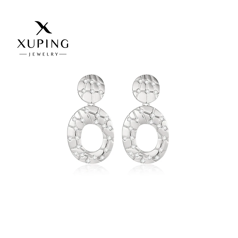 XUPING/旭平首饰 合金合成锆石耳饰 纹理简约耳饰 GD X000663557