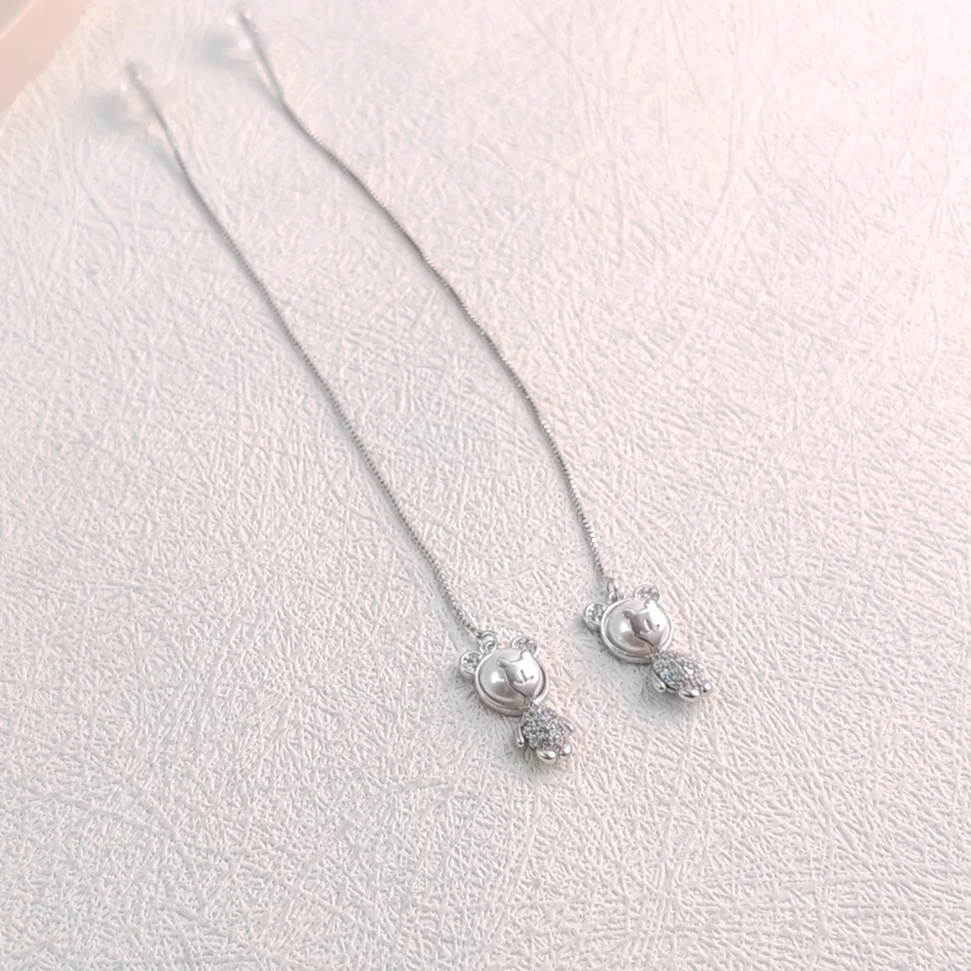 XUPING/旭平首饰 合金仿珍珠耳饰 秋冬上新熊耳线GDX  X000996991