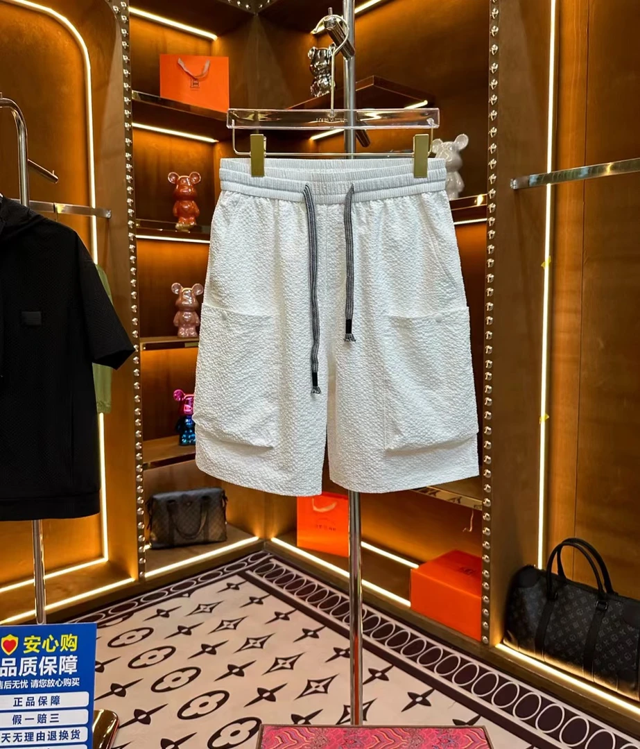 【品质臻选】夏季百搭时尚简约潮流休闲裤短裤轻奢黑色男女同款裤子