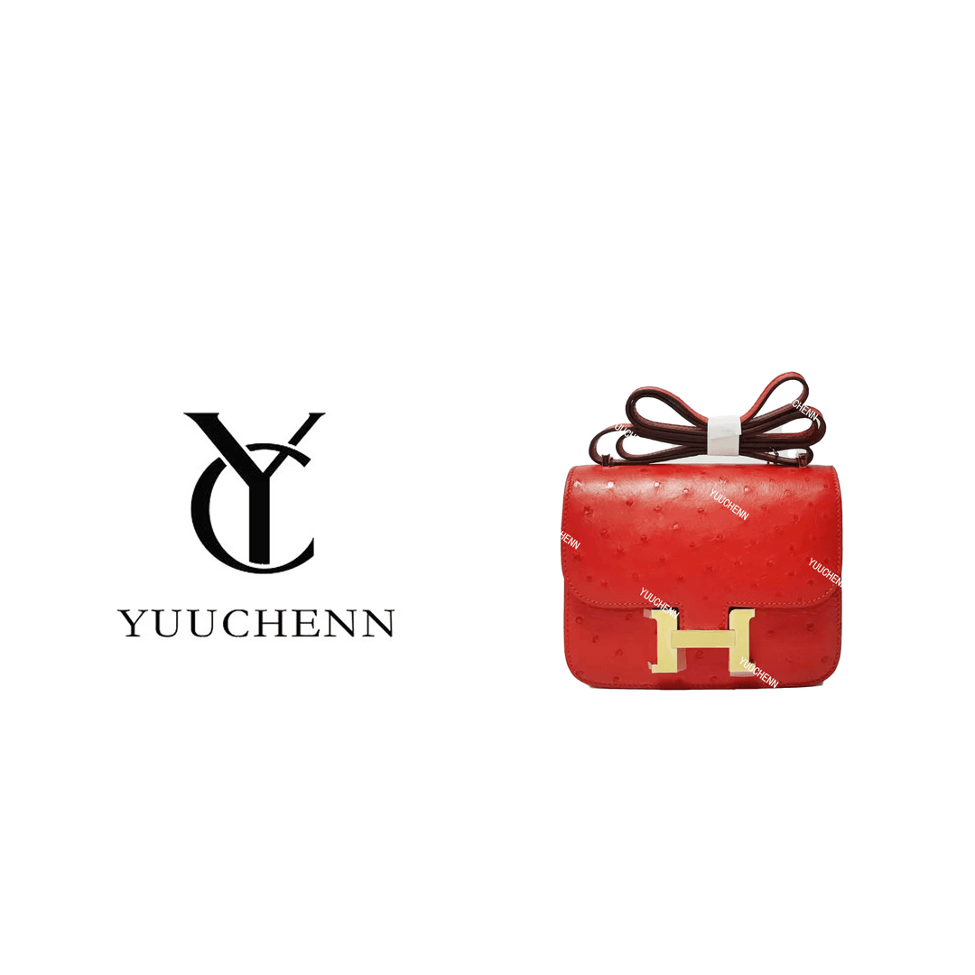 yuuchenn 【手工定制】“中古康康”19cm艳红色真皮包HH2072