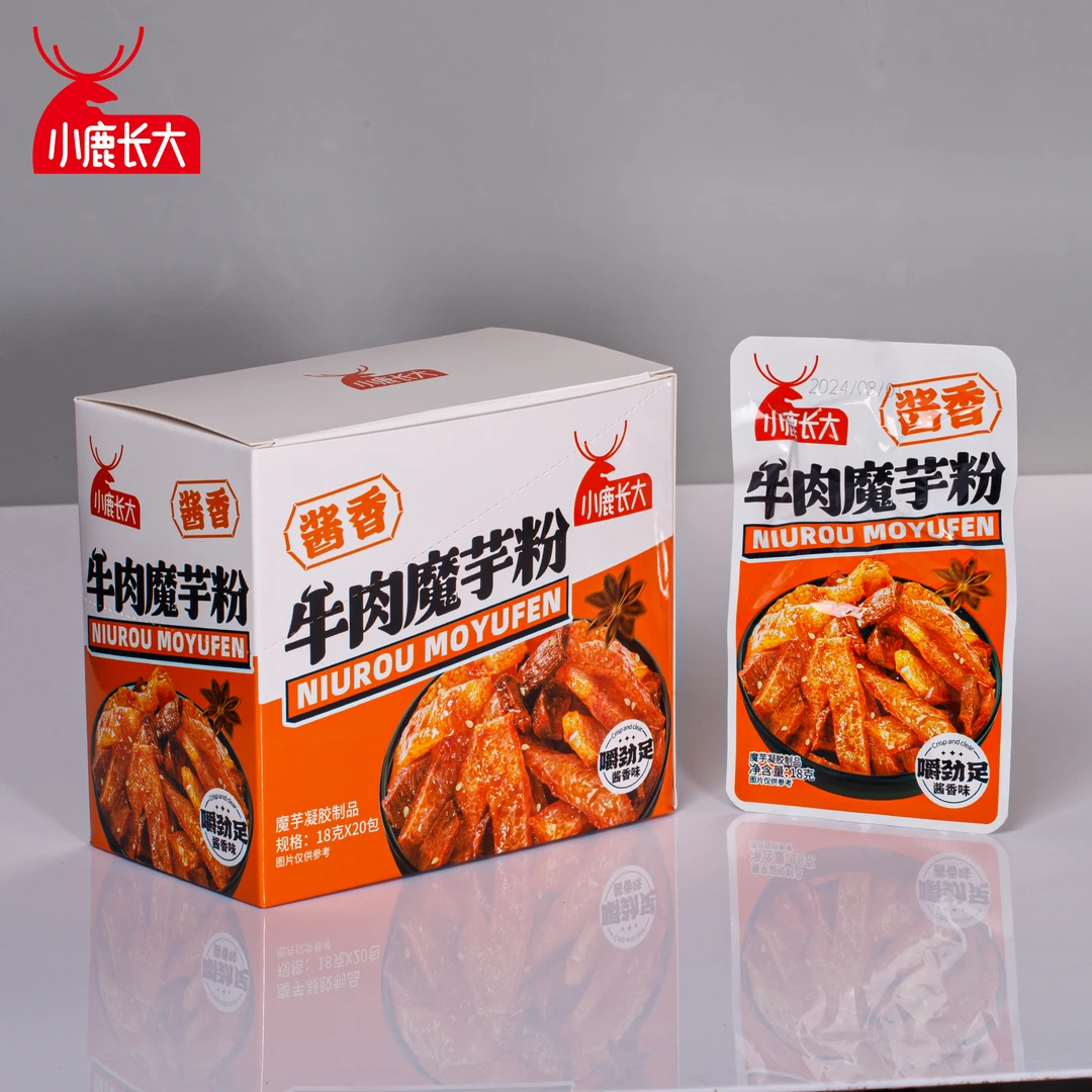 小鹿长大酱香牛肉魔芋粉即食湖南特色零食拌面拌饭开袋即食新品