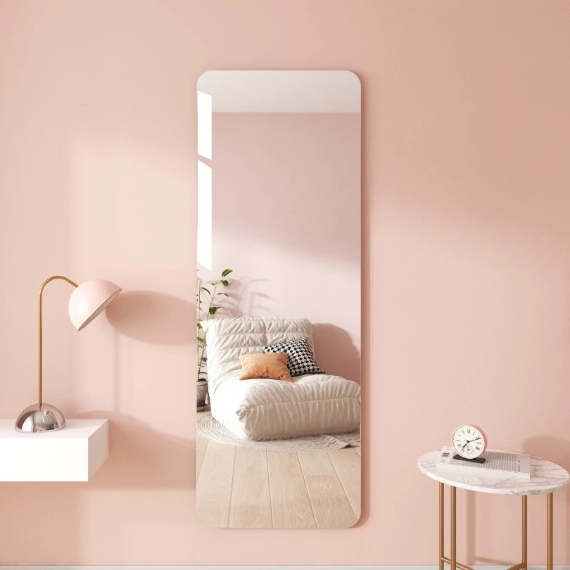 镜子推荐全身穿衣镜子家用贴墙自粘壁挂式玄关卧室客厅试衣化妆镜