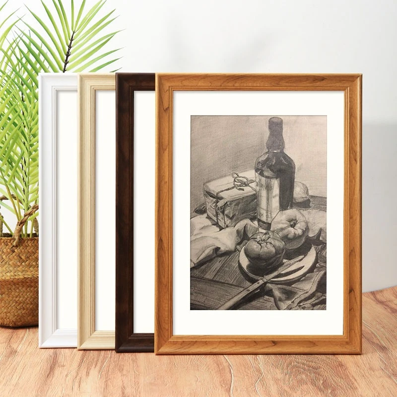 木质相框挂墙a3A4纸画框4k八8K开水彩素描油画外框装裱12寸16框架