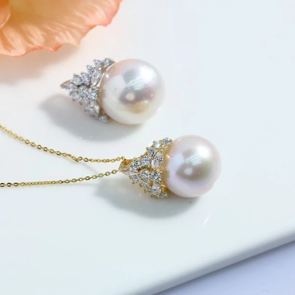 13-14mm冰雪女王爱迪生淡水珍珠吊坠有瑕  不含链（多样性发一）