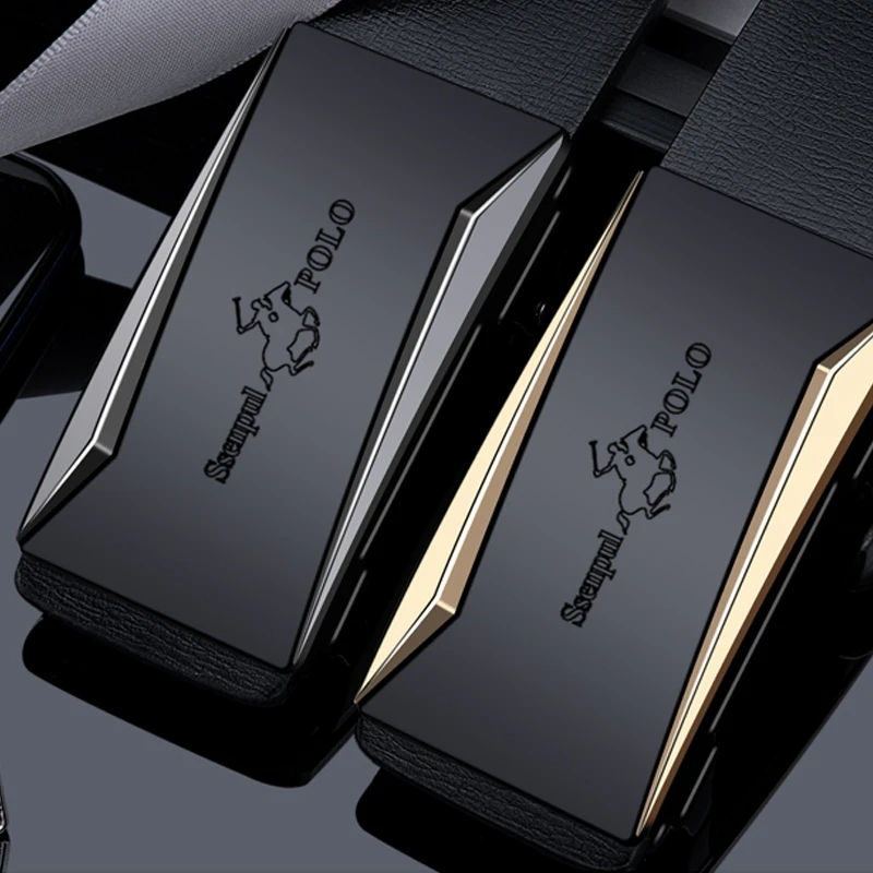 保罗男式皮带无牙自动扣真牛皮腰带商务高档休闲中年青年潮流裤带