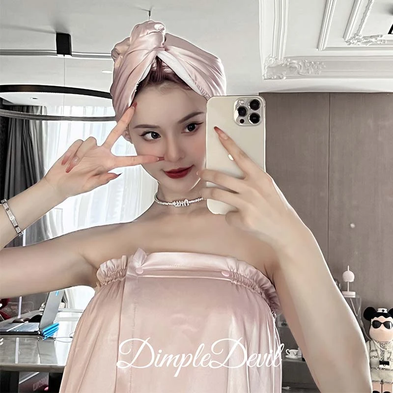 DIMDEVL汀黛 仙女款家用可爱网红吸水包头干发帽 浴帽 浴帽女