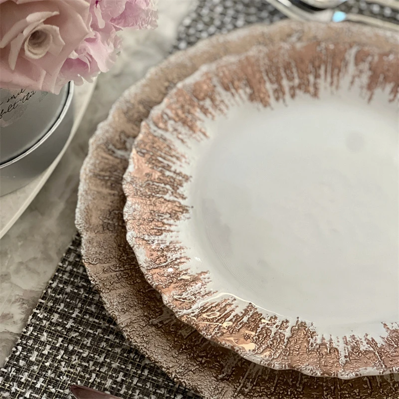 DIMDEVL/汀黛 土耳其进口轻奢手工水晶玻璃家用大小果盘餐盘圆盘