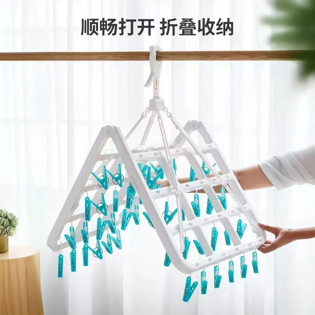 日本晾衣架晒袜子神器多夹子晾衣夹文胸内衣裤儿童衣架学生宿舍用