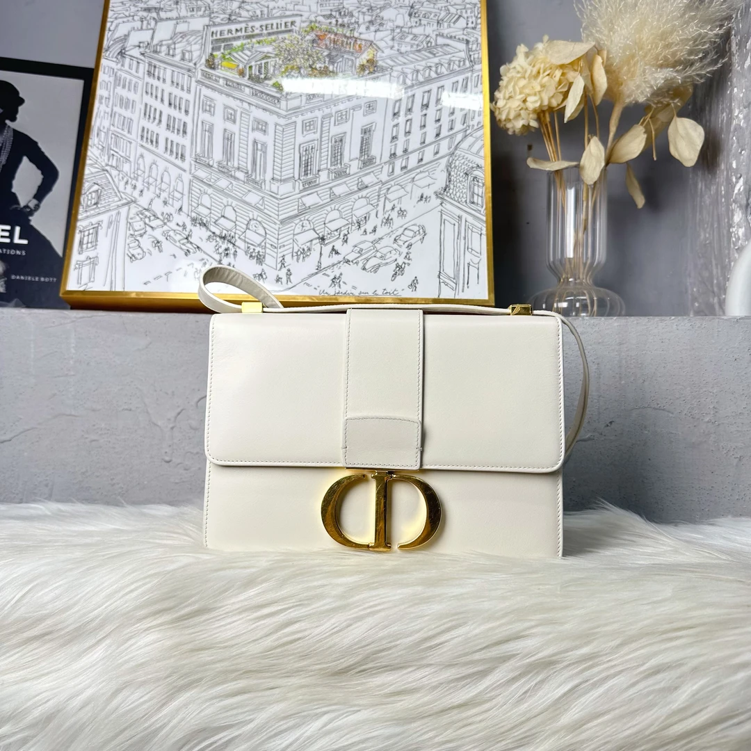 95新 DIOR/迪奥 何为奢侈/ Dior 蒙田30 斜挎包 白色 /KX8985