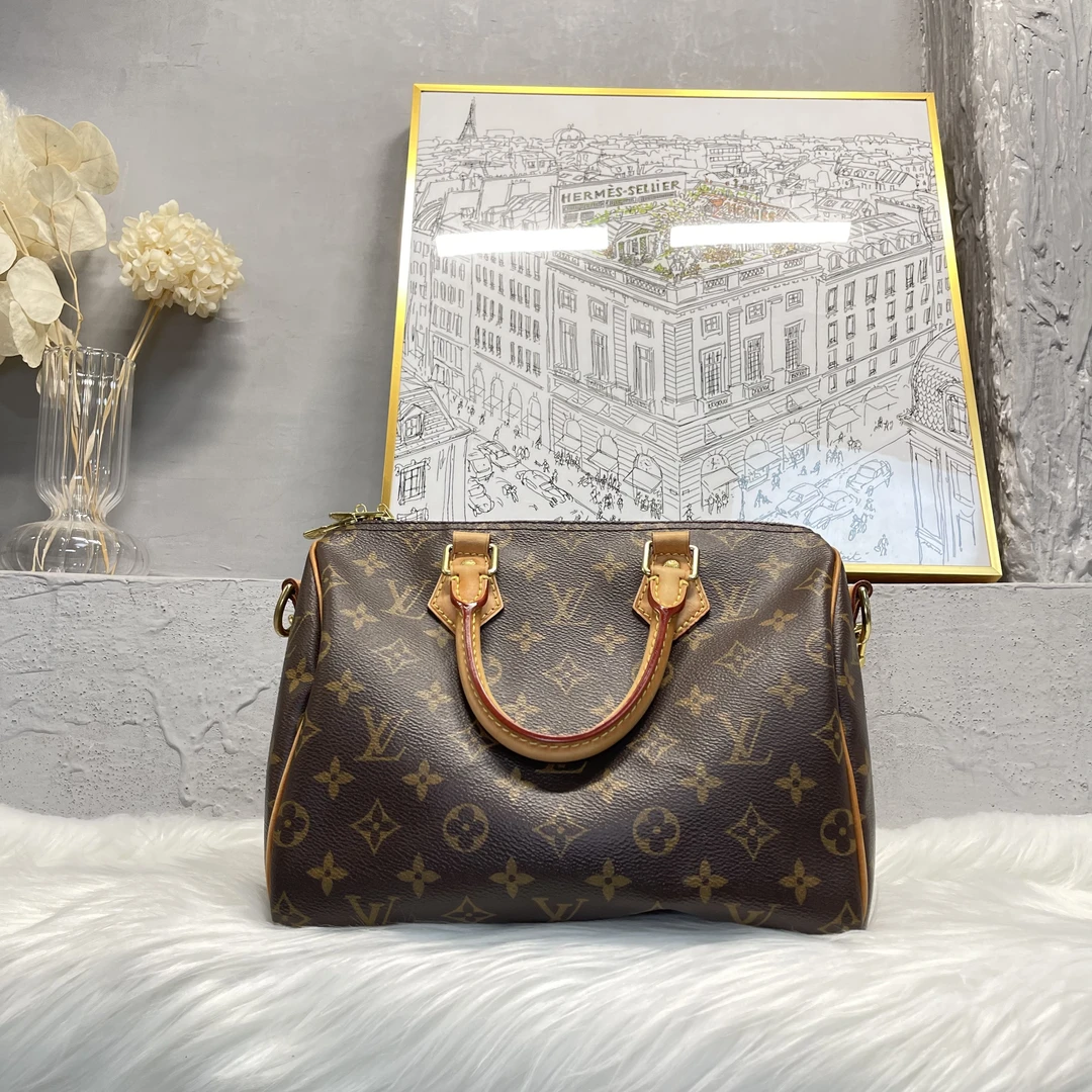 95新 LV 何为奢侈/ LV speedy 25 肩带款斜挎包/ KX7121