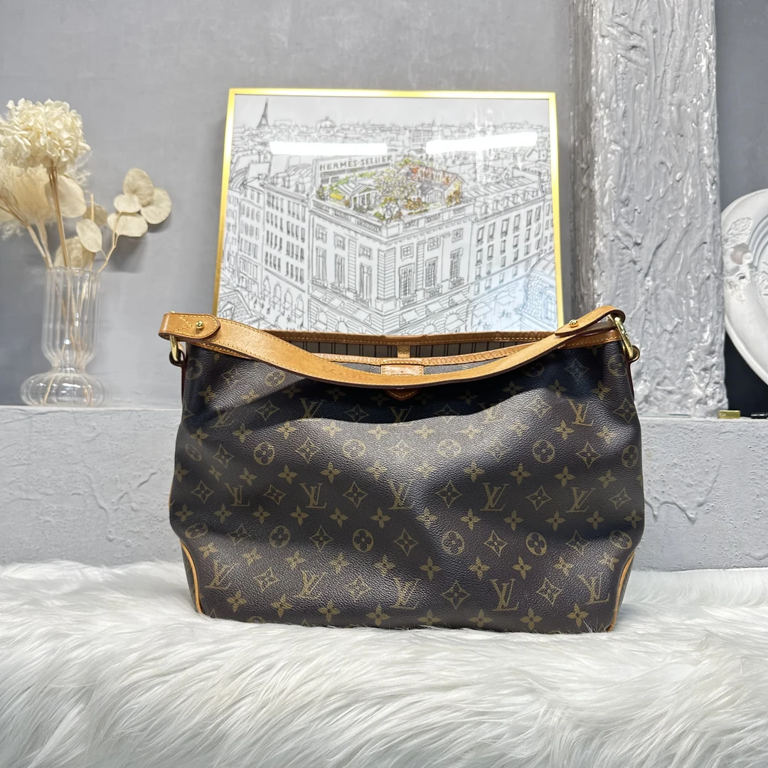 95新 LV 何为奢侈/ delightful df腋下托特包 中号/KX7619