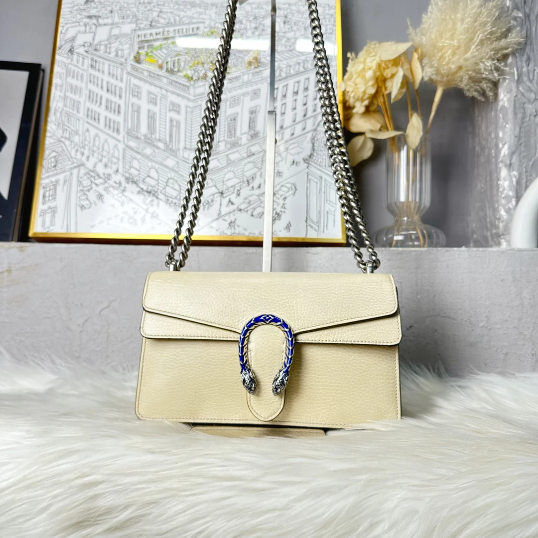 95新  何为奢侈/Gucci 酒神包 新中号 白色/KX6899