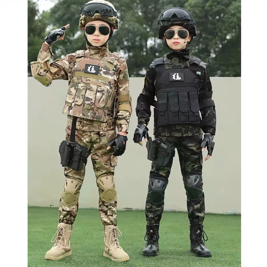 儿童迷彩服cs套装特种兵礼物男女童春秋学生军冬季作战演出服军训