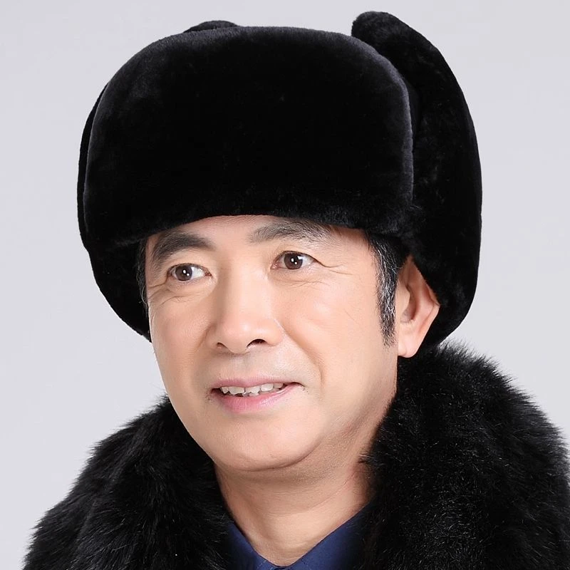 冬季中老年帽子雷锋冬天男帽保暖老年人加厚加绒东北爸爸护耳棉帽