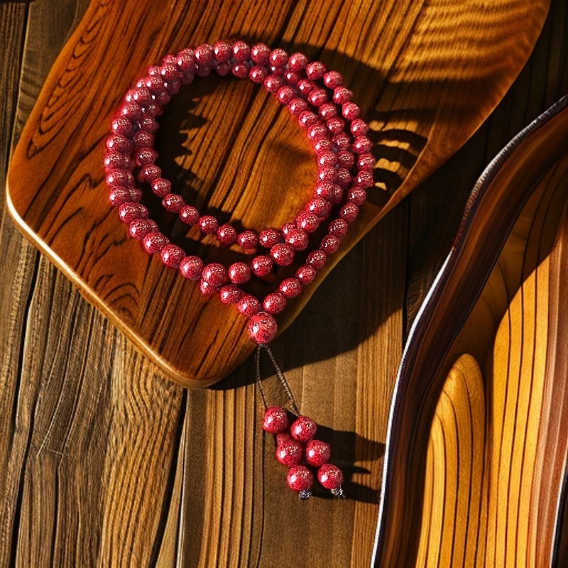 【工厂补贴100】6mm晶体朱砂108念珠男女同款