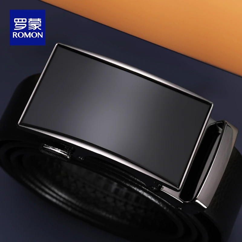 罗蒙皮带男士正品自动扣高档韩版商务百搭潮流年轻人新款裤腰带