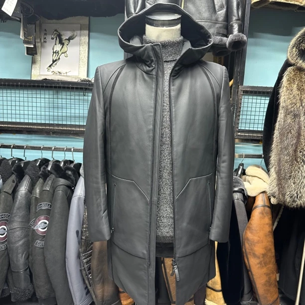 男款 冬季真皮 头层皮 羽绒棉服