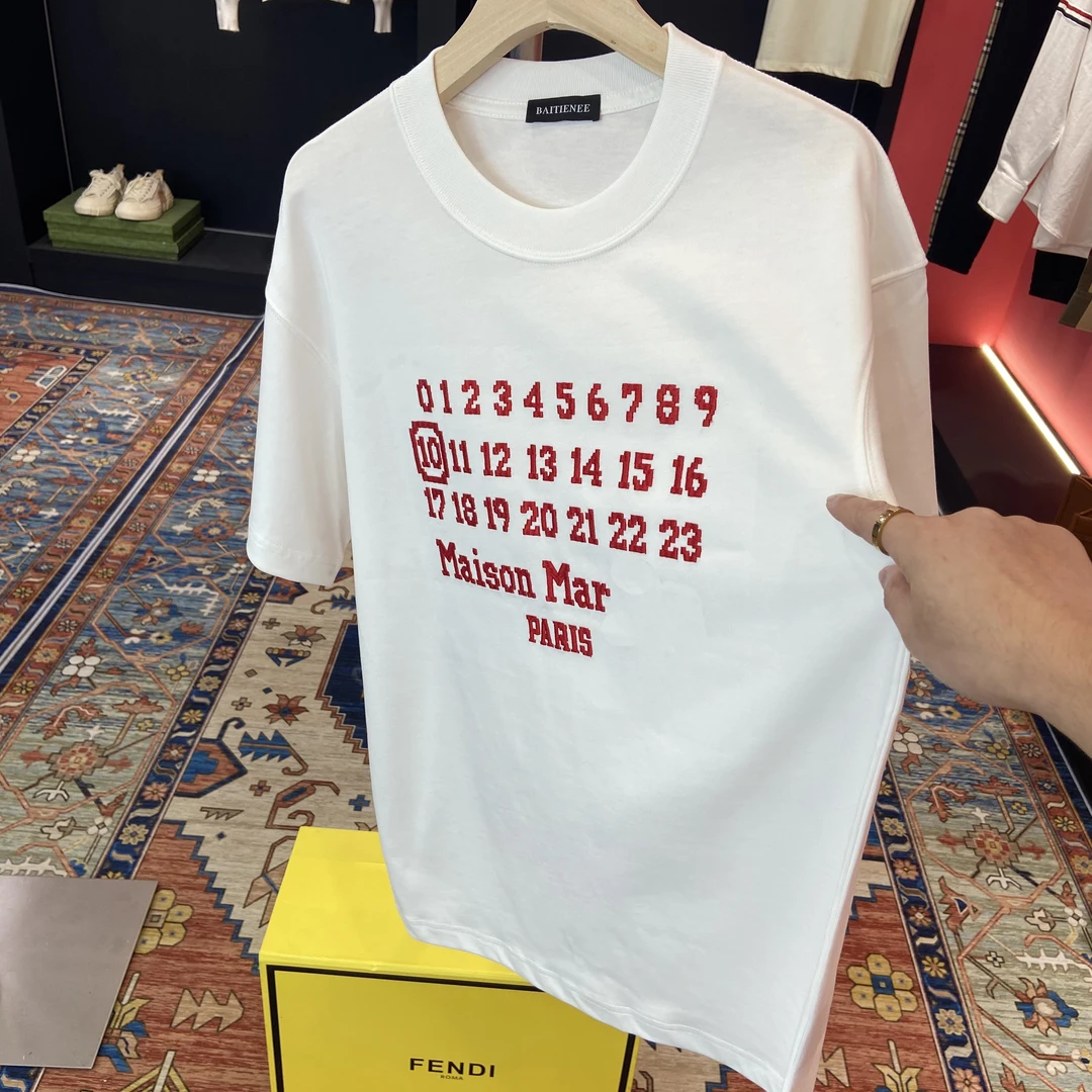 BAITIENEE 【日历数字】短袖圆领T恤潮流新款纯棉休闲半袖纯棉圆领