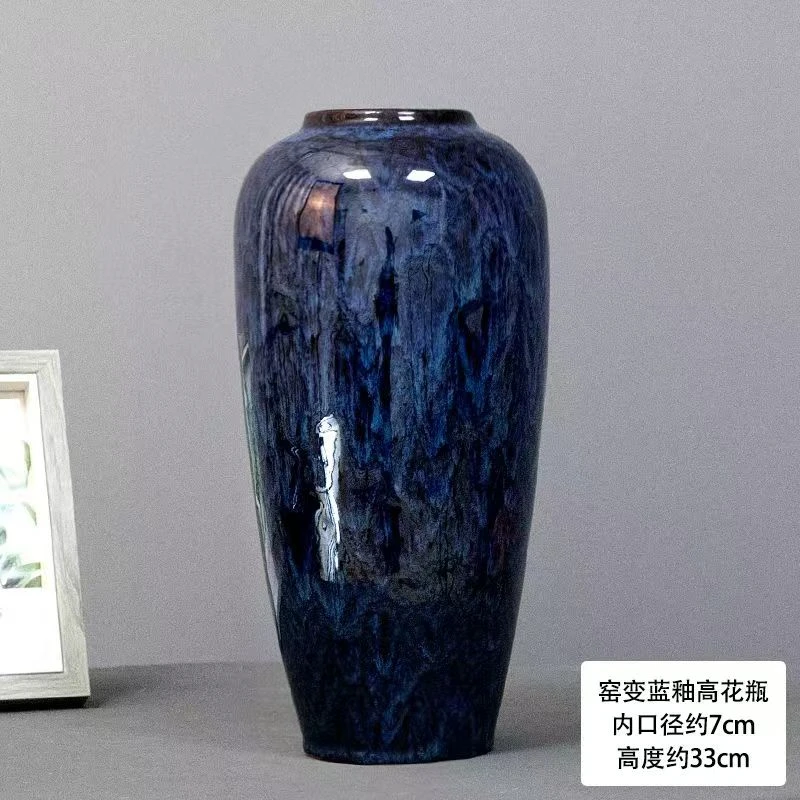2024新款景德镇花瓶摆件高档釉面花瓶花器客厅电视柜插花摆件道具