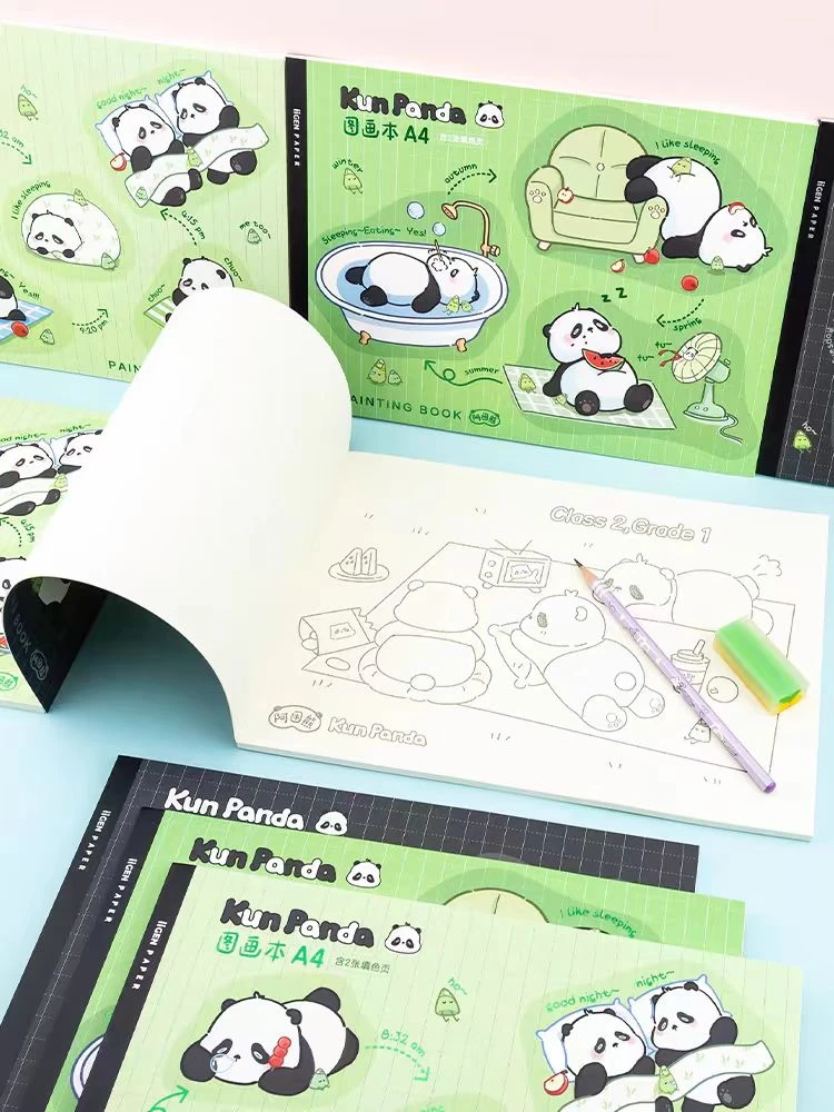 卡通可爱A4图画本奶油泡芙小学生绘画本幼儿园涂鸦美术空白画画本