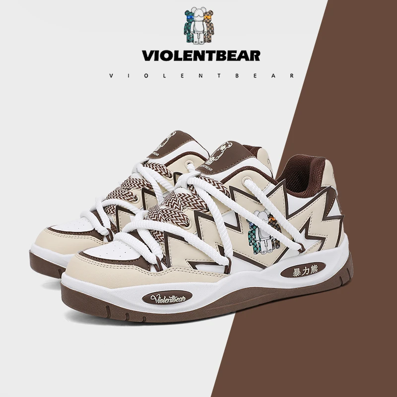 Violentbear/暴力熊男子时尚百搭情侣潮鞋厚底低帮休闲鞋908