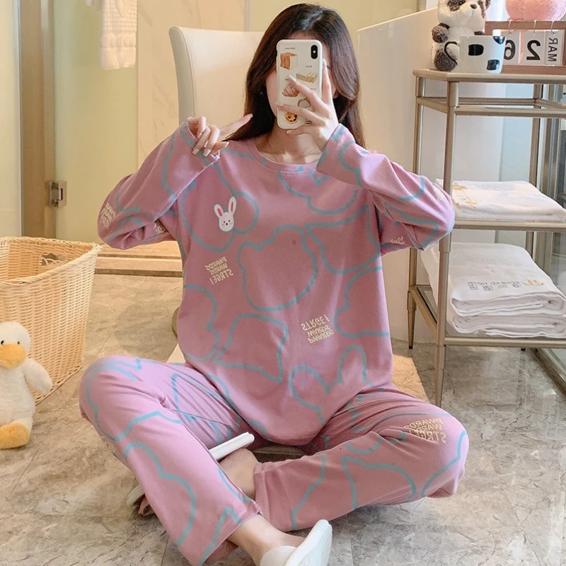 2024新款睡衣女秋冬可爱长袖可出门休闲时尚洋气网红家居服套装女