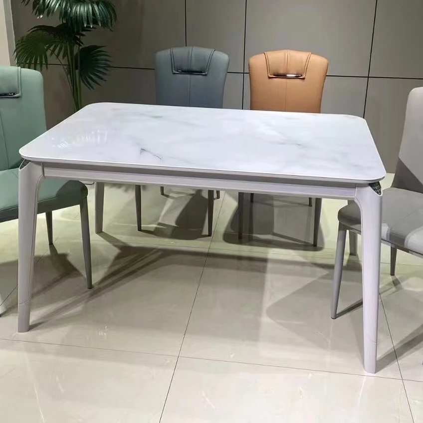 轻奢简约家用小户型长方形餐桌椅 一桌四椅