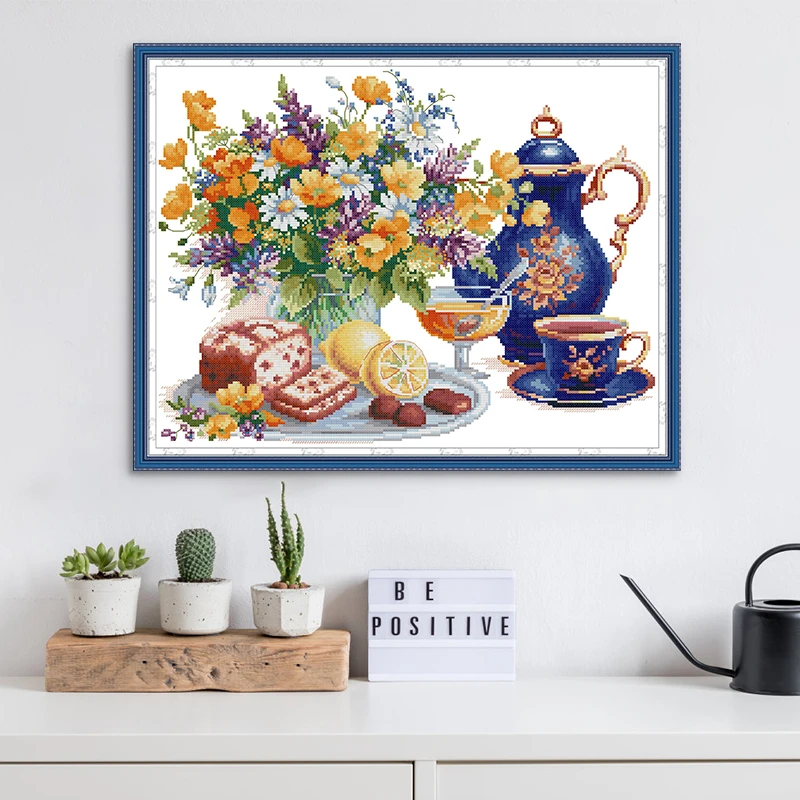 NKF十字绣美食甜点下午茶餐厅客厅背景墙装饰画自绣成品套件材料