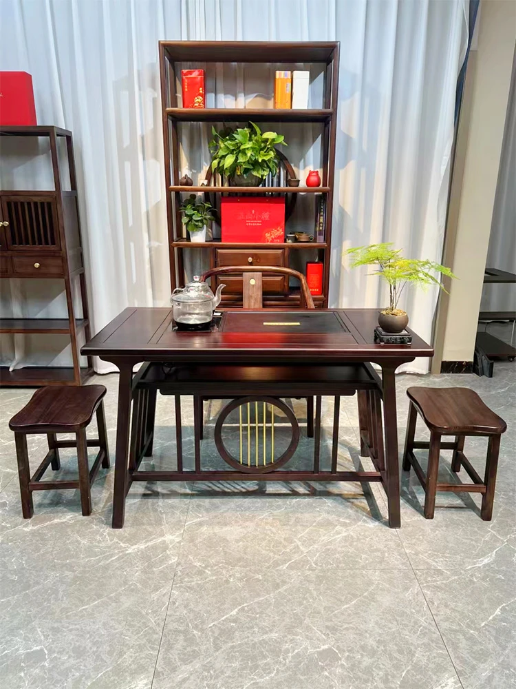 1米/1.2米胡桃木简约家用阳台禅意休闲茶桌椅