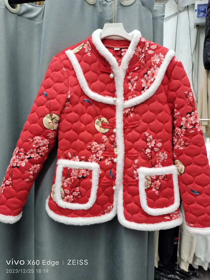 中国风民族风网红爆款小花袄2023年春节款