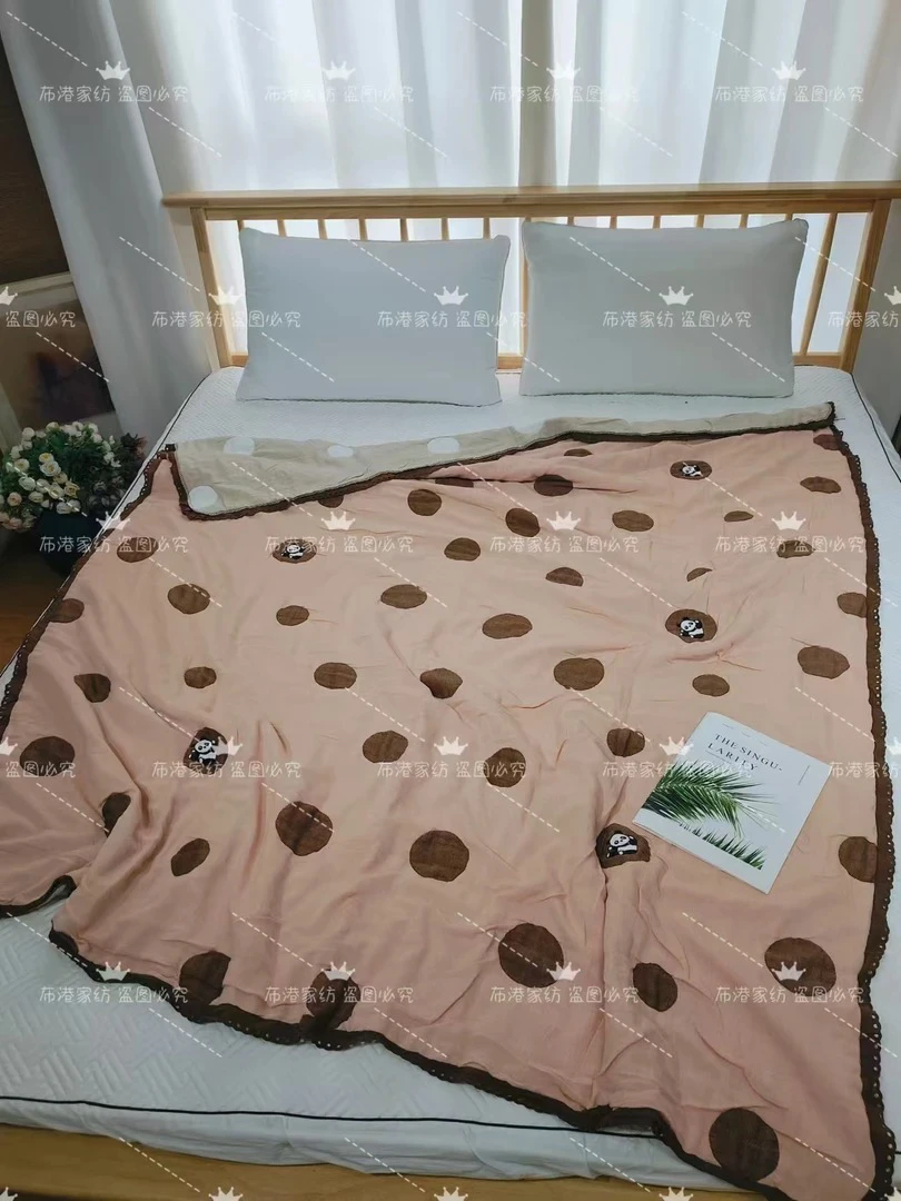 幕古可机洗熊猫团团粉～五层单人夏被150×200