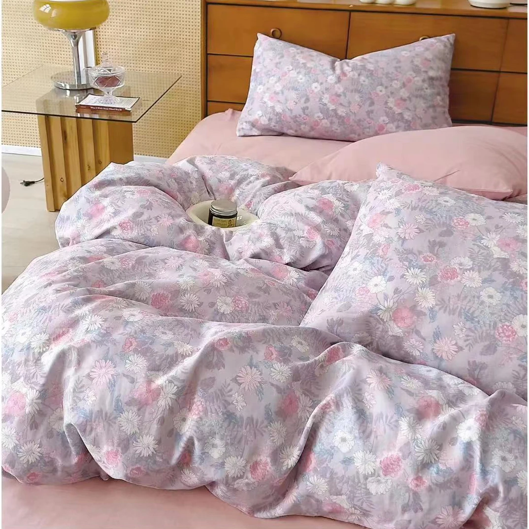 双层纱全棉印花三件套245*250微瑕～T23