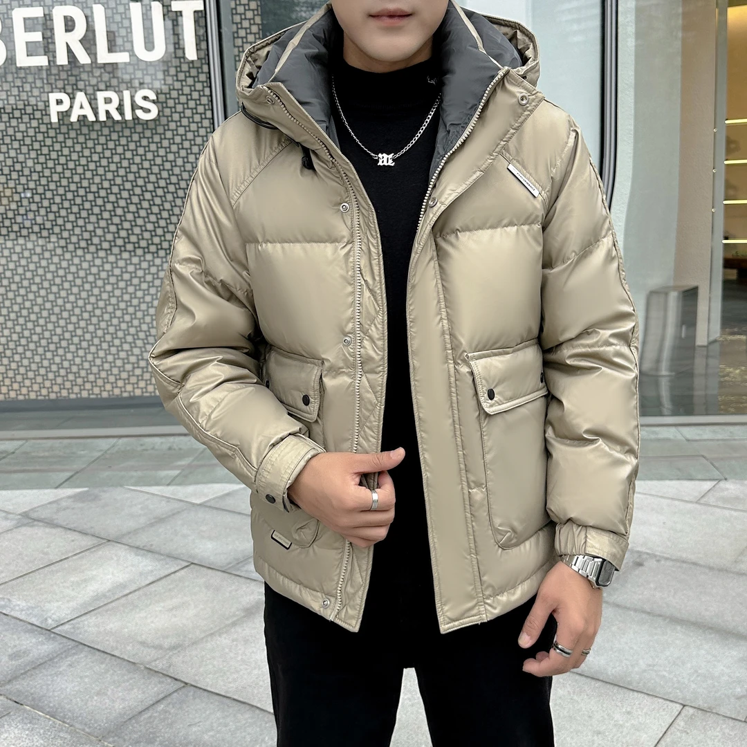 男士冬季新款羽绒服短款连帽款潮时尚休闲免洗防风保暖羽绒服9266