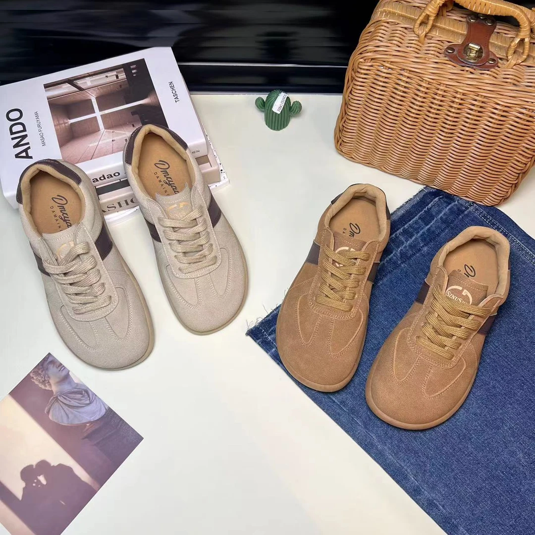 2024年春秋季新款百搭平底美拉德复古德训鞋女外穿软底休闲板鞋