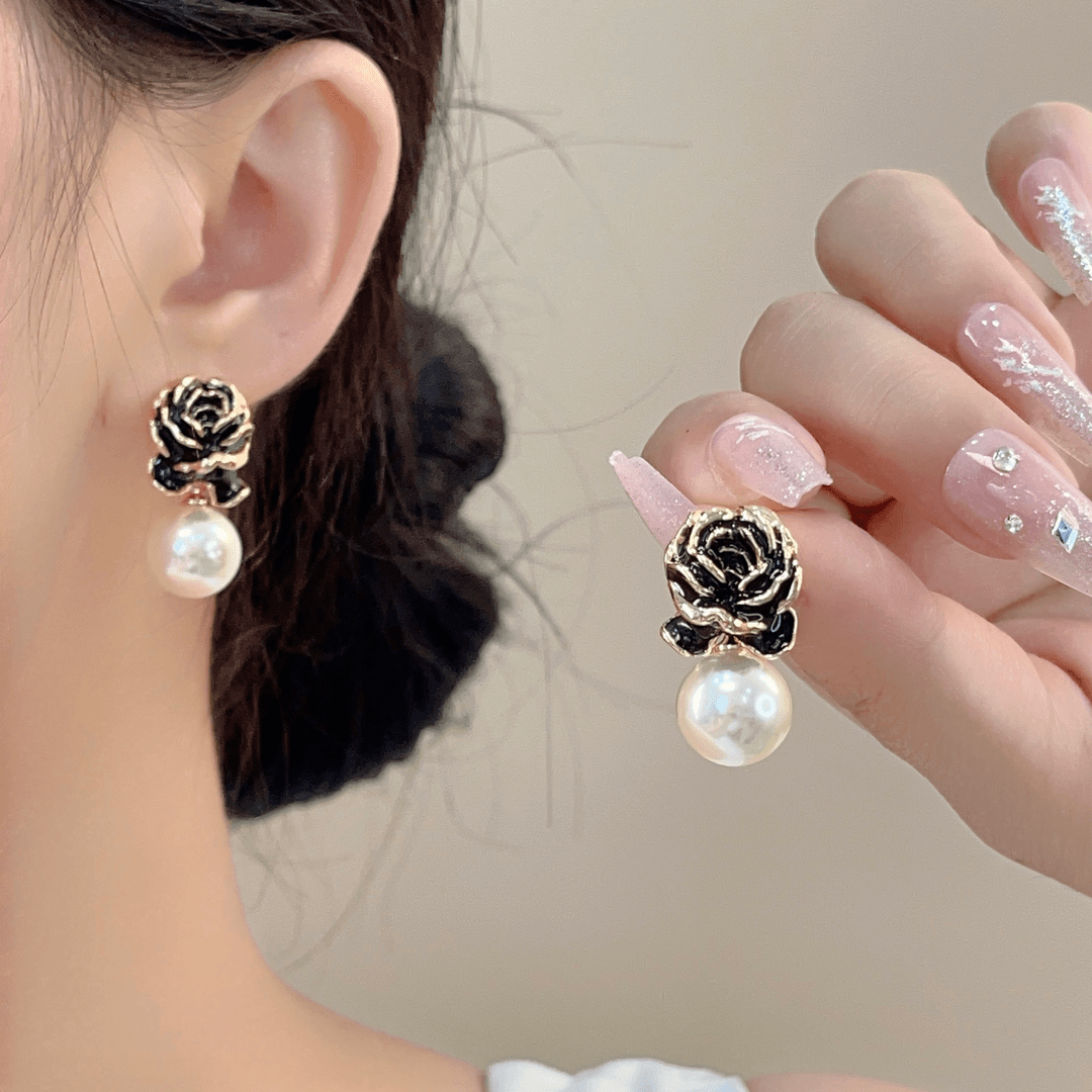 铜合金合成锆石耳饰 小众长款复古设计款耳饰耳环饰品E006