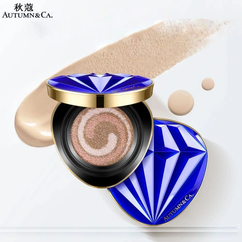 【遮瑕+养肤+隔离】秋蔻蓝宝石精华三合一养肤气垫霜不卡粉清透裸妆