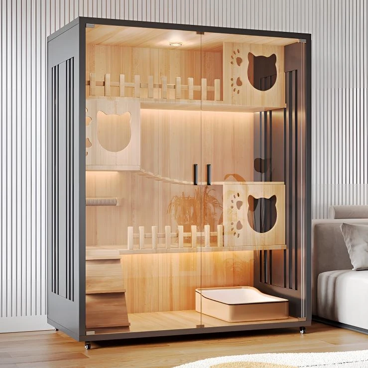 猫别墅保暖猫舍保暖猫窝超萌好物柜笼带智能沙盆木制窝猫柜卫生