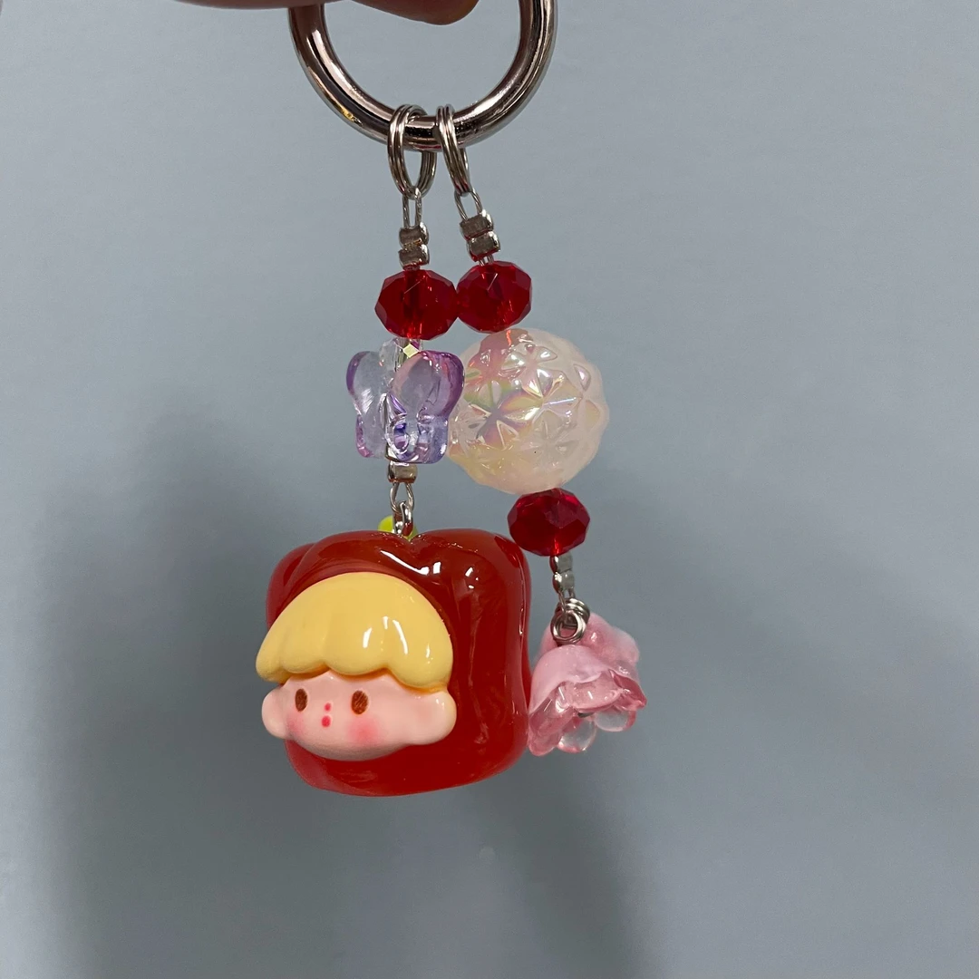 夜光红椒头娃娃手机坠D309