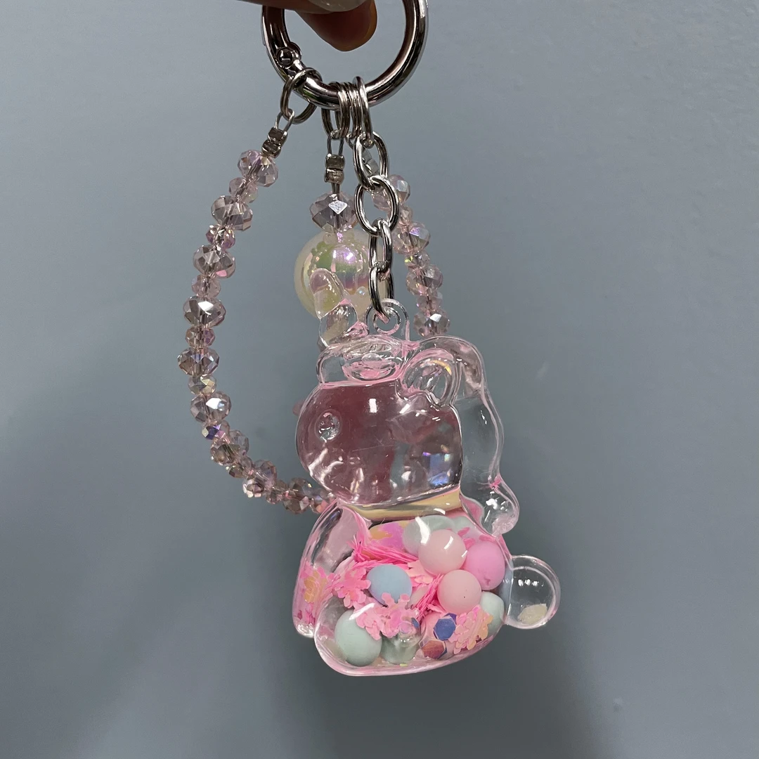 粉色流沙独角兽手机链D530