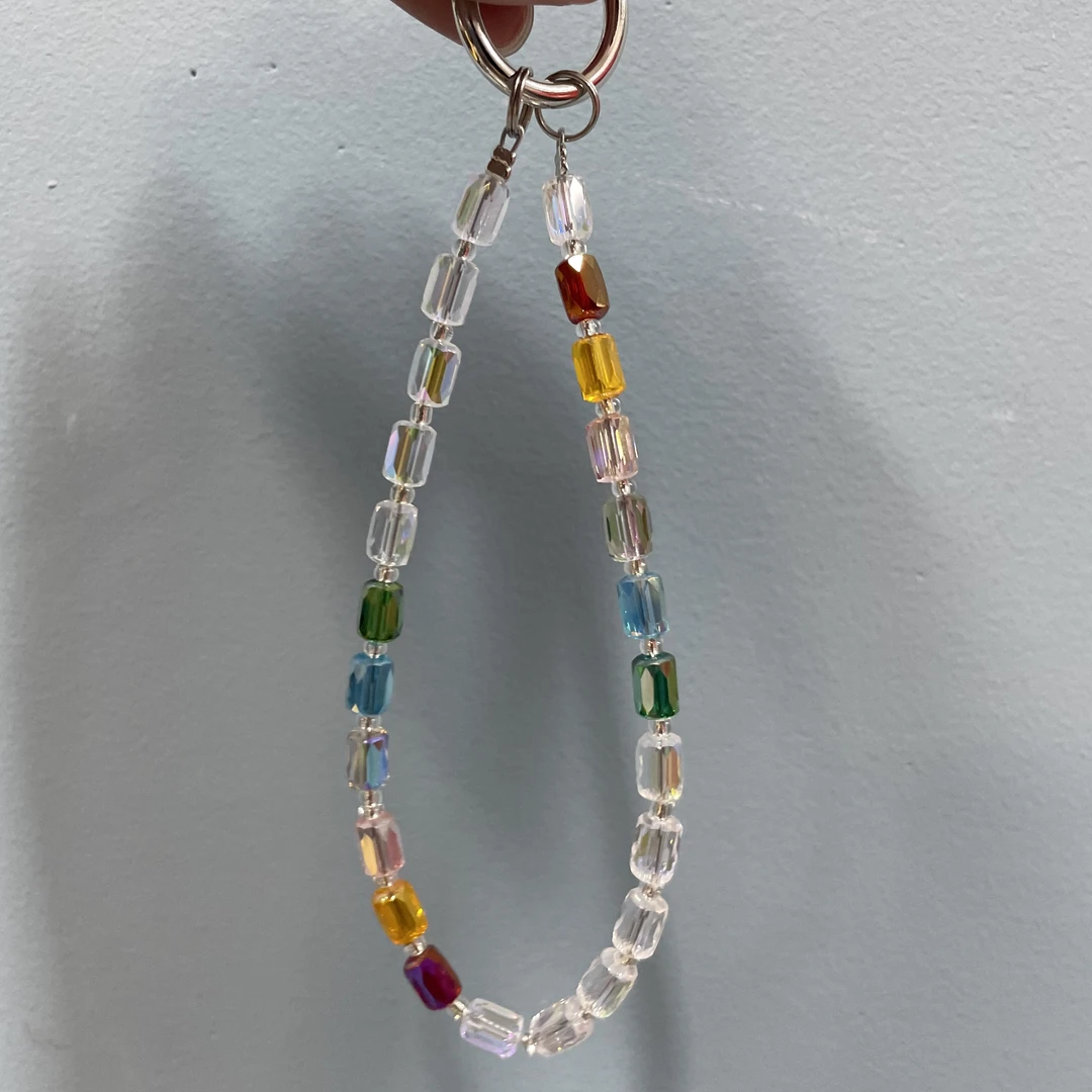 多彩桶珠手机链H58