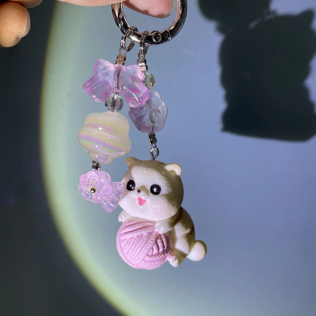 玩毛球猫咪手机坠D158