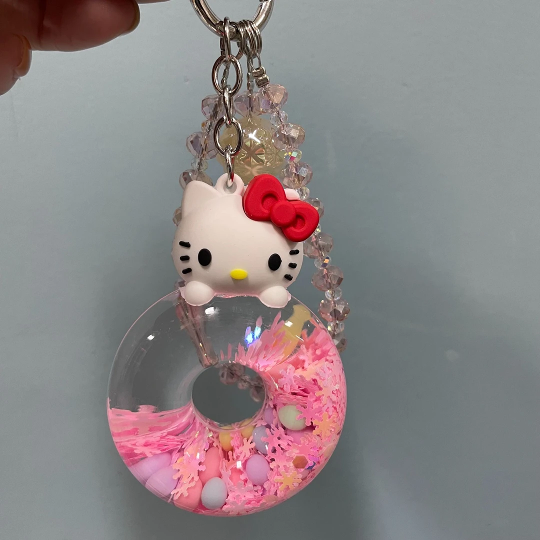 流沙猫咪甜甜圈手机链D369