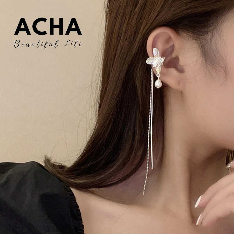 锌合金耳饰 【F1107】925气质长款流苏耳骨夹简约轻奢ins仙气日韩