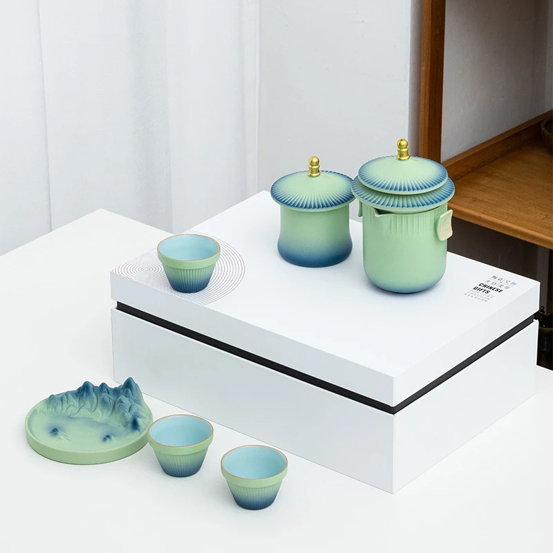 故宫国潮功夫茶具小套装家用2023新款高档轻奢泡茶壶茶杯礼盒装